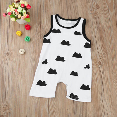 

Newborn Infant Baby Girl Boy Clothes Short Sleeve Clouds Print Romper Playsuit