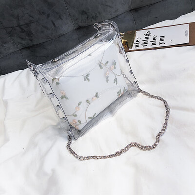

Ins network celebrity on the new texture transparent small square bag new 2019 Korean version of the chain single shoulder slanted