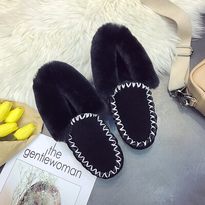 

2018 winter new snow boots female Korean version of Doudou winter shoes plus velvet warm bread cotton shoes Joker student boots