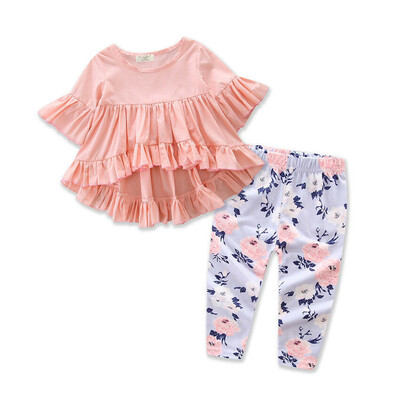 

Toddler Kids Baby Girls Pink Outfits Set Clothes T-shirt Tops Pants Leggings