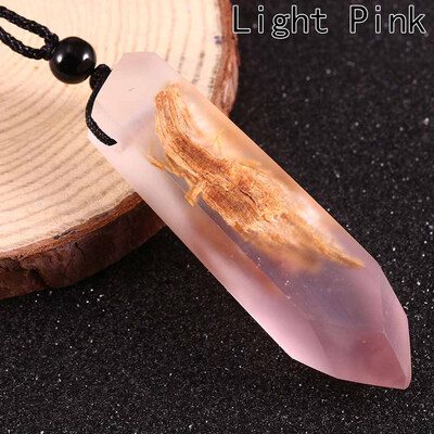 

Resin Wood Colorful Pendant Handmade Necklace Rope Unisex Jewelry
