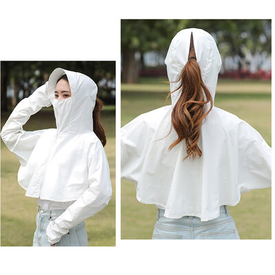 

Roseonmyhand Womens Sun Protective Hooded Coat Anti-UV Jacket Hat Summer Breathable Cycling
