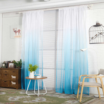 

Toponeto Gradient Sheer Curtain Tulle Window Voile Drape Valance Smooth Panel Fabric