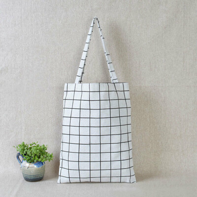 

Women Student Cotton Linen Fashion Shoulder Tote Handbag Eco Shopping Large Capacity Shopping Bags