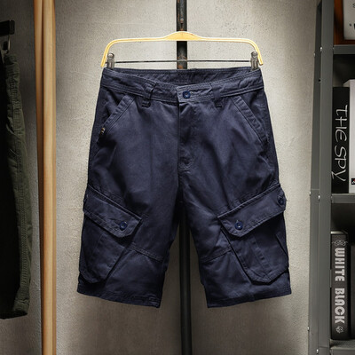 

Gobestart Mens Pocket Short Pants Casual Solid Color Straight Slim Fit Trousers Jeans