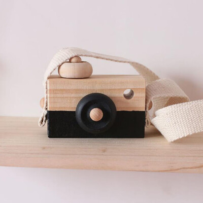 

Gobestart Wooden Toy Camera Kids Creative Neck Hanging Rope Toy Photography Prop Gift