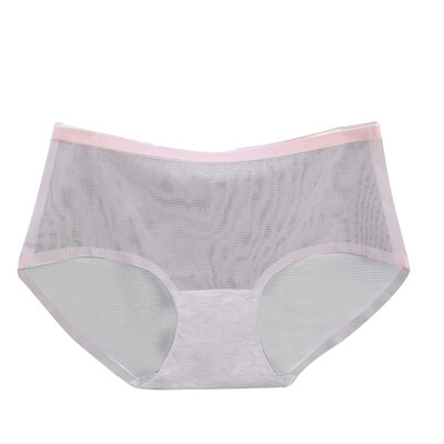 

Toponeto Women Fashion New Pure Color Mesh Transparent Waist Lace Seamless Hip Underpant