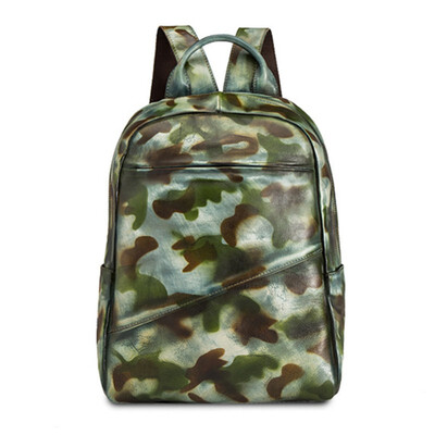 

Tactical camouflage Genuine Leather Laptop Backpack Male Backpack Travel Woman Male Fashion Backpacks Cowhide Schoolbag For Men