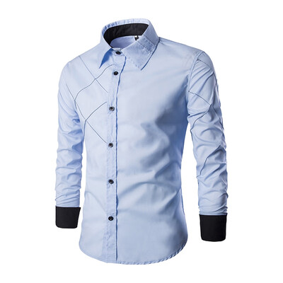 

New Men\ Long-Sleeved Shirt Casual Plaid Design A Unique Personality Personalized Shirt