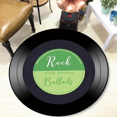 

Siaonvr Vinyl Record Printed Soft Fabric Round Floor Mat Carpet Room Area Bedroom Rug