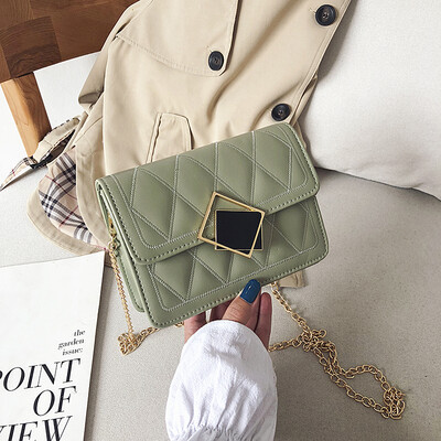 

2019 new Korean version of the simple&simple rhombic chain shoulder bag casual temperament Sen system wild Messenger small square bag
