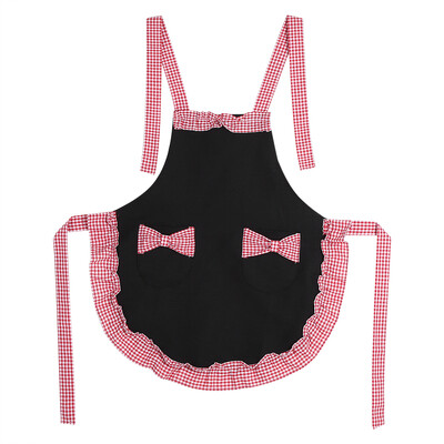 

Cooking Apron With Pocket Princess Cute Bowknot Apron Cooking Bib Dress With Pocket Women Kitchen