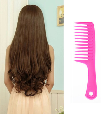 

〖Follure〗Wet Haircut Hair Comb Hairdressing Plastic Detangler Handle Wide-tooth Comb