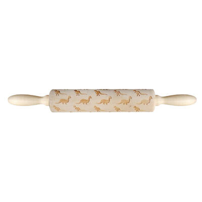 

Dinosaur Embossing Wood Rolling Pin DIY Baking Cookie Cake Engraved Stencil