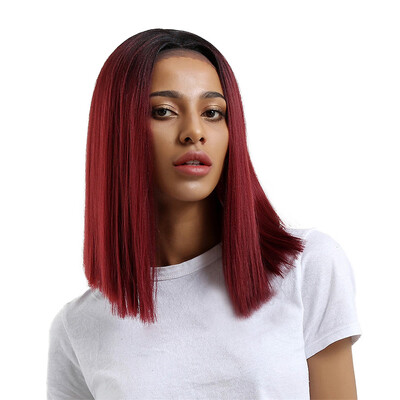 

〖Follure〗Glueless Resistant Lace Front Women Red Straight Hair Full Wig