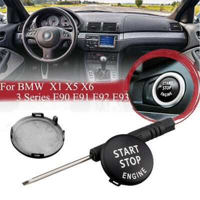 

Car Start Stop Engine Button Switch Cover For BMW X5 E70 X6 E71 E90 E91 Black