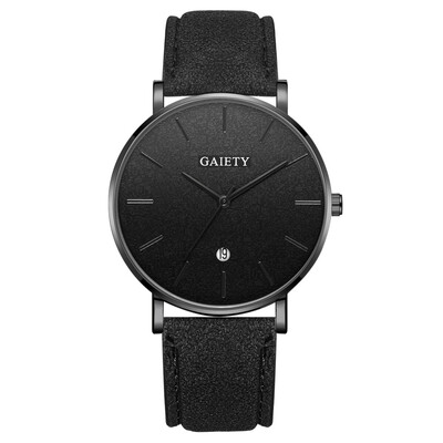 

〖Follure〗Fashion Simple Simple Casual Calendar Business Leather With Strap Mens Watch