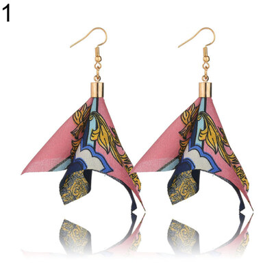 

Fashion Women Multicolor Printed Scarf Fabric Cloth Dangle Earrings Jewelry Gift