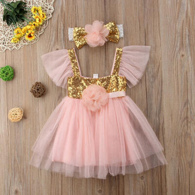 

Toddler Kids Baby Girl Princess Dress Floral Pageant Sundress Party Tutu Dresses
