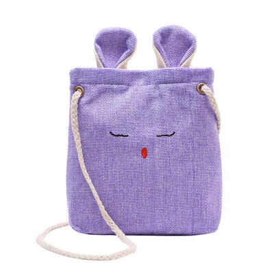 

Cute Rabbit Cartoon Cotton Linen Small Shoulder Bags Women Messenger Bag