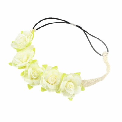 

〖Follure〗Fashion Bohemian Beach Elastic Flower Garlands For Girls Lace Fabric Boho Wreath