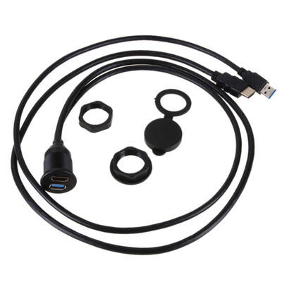 

USB 30&HD to HD USB30 AUX Extension Cable Dash Panel Mount Waterproof Car Boat Motorcycle Flush Cord
