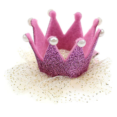 

1 Pcs Toddle Baby Girls Lace Crown Princess Hair Clip Gold Yarn Lace Pearl Headband Baby Hair Accessories Fashion