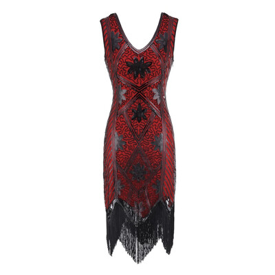 

〖Follure〗Women Vintage 1920s Bead Fringe Sequin Embellished Party Flapper Gatsby Dress