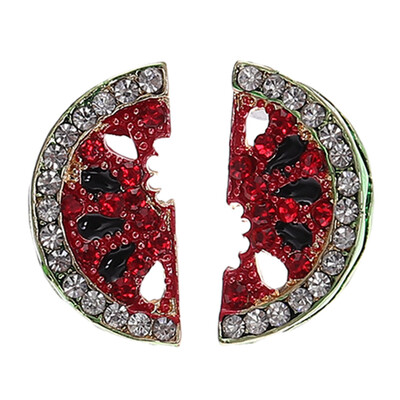 

Cute Fruit Earrings For Women Small Rhinestone Watermelon Stud Earring Girl Jewelry Free Shipping