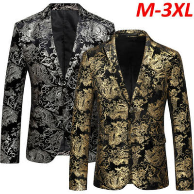 

New Mens Casual Slim Fit Formal Two Button Suit Blazer Coat Jacket Tops -3XL