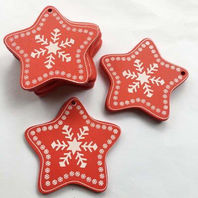 

10Pcs\Set Home Accessories Small Pendant Christmas Wood Chip Tree Ornaments Xmas Hanging Pendant Decoration Gifts