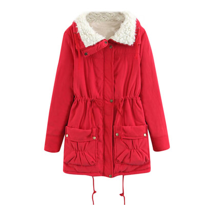 

Toponeto Womens Winter Warm Outwear Solid Hooded Pockets Vintage Oversize Coats