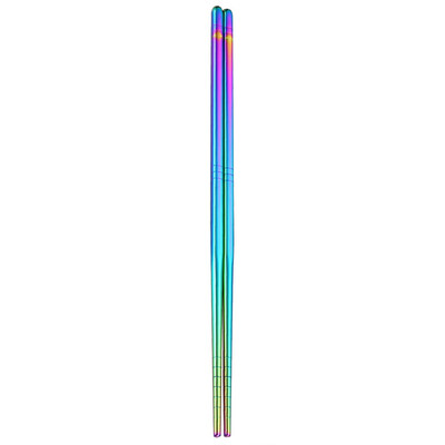 

Siaonvr 1 Pair Stainless Steel Tableware Colorful Length 23cm Chopsticks Dishware MR