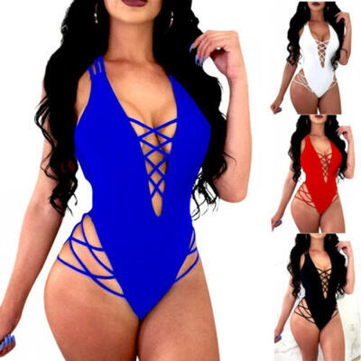 

US Women One-Piece Swimsuit Bikini Push-up Padded Bra Bathing Swimwear Monokini