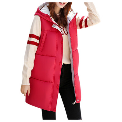 

Toponeto Women Solid Long Outerwear Cotton Jackets Pocket Loose Hooded Vest Coats