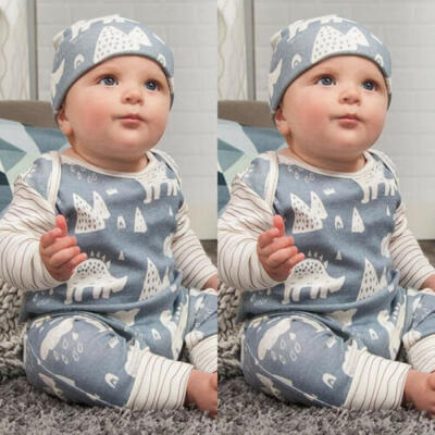 

Newborn Infant Baby Girl Boy Dinosaur Romper Jumpsuit Soft Clothes Outfits 0-24M