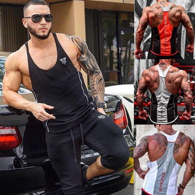

Men&39s Sleeveless Bodybuilding Shirt Tank Tops Tee Gym Singlet Fitness Sport Vest