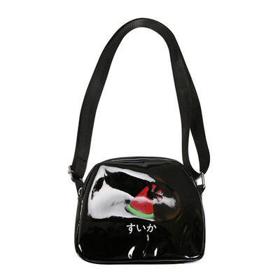 

Fruit Print Women Small Messenger Bags Patent Leather Shoulder Handbags