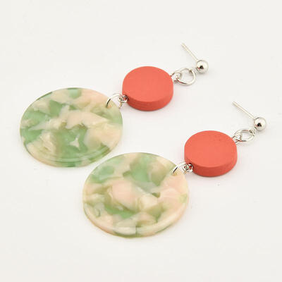 

Korean Statement Wooden Earrings Acetic Acid Geometric Round Acrylic Dangle Drop Earrings For Women Earings Fashion Jewelry 2019