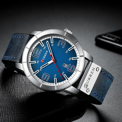 

Gobestart Waterproof Large Dial Mens Casual Fashion Calendar Leather Large Dial Watch