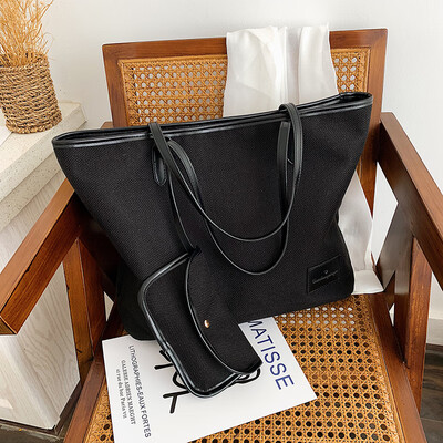 

Summer bag female 2019 new Korean version of the fashion large-capacity canvas bag wild texture shoulder portable tote bag