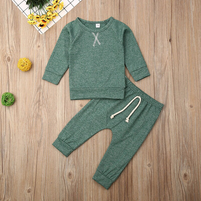 

2PCS Newborn Infant Baby Boy Girl Clothes Winter Tops Pants Leggings Outfits Set Tracksuit