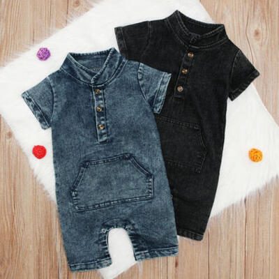 

Denim Romper Trousers Toddler Kids Girl Baby Boys Summer Clothes Jumpsuit Outfit