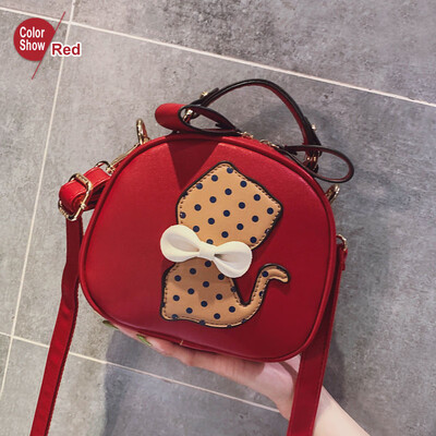 

Cute Cat womens shoulder bag crossbody bags for Girl women 2019 Soft PU leather Small luxury handbags women bags Messenger Bags