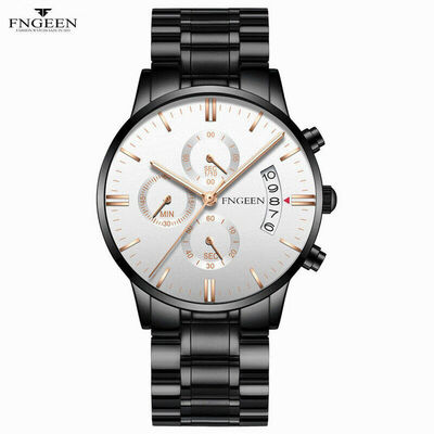 

Fashion Mens Stainless Steel Luxury Military Army Analog Quartz Wrist Watch