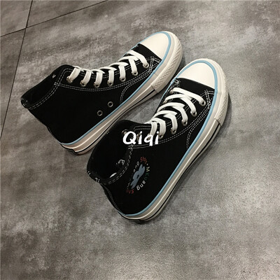 

highheeled canvas shoes women 2019 new summer tide shoes Joker Korean version of board shoes women ulzzang