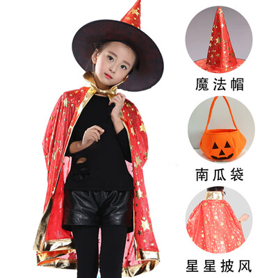 

Halloween costume children boys&girls ice blue 3 piece set mask cloak cloak props cosplay decoration boys&girls kindergarten performance dress show cost