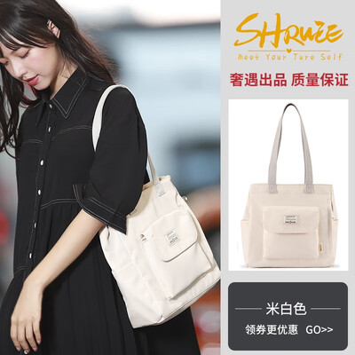 

Black canvas bag ladies slanting INSS shoulder Japanese students Korean version of large capacity literature&art 100-fold canv