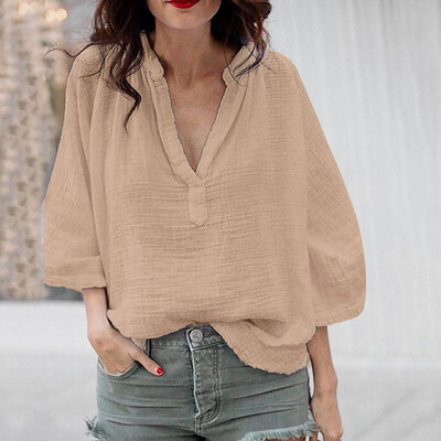 

Roseonmyhand Summer Womens Loose Fashion Recreational Pure Collar Short T-shirt