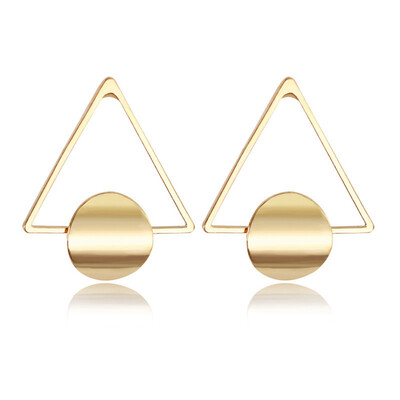 

2 New Mode Style Jewelry Simple Copper Irregular Polygon Stud Earring Gift For Women Girls Fashion Birthday Fashion Gifts